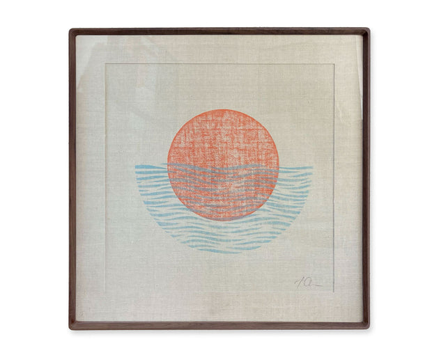 Original "Cradle" Linocut Print on Linen