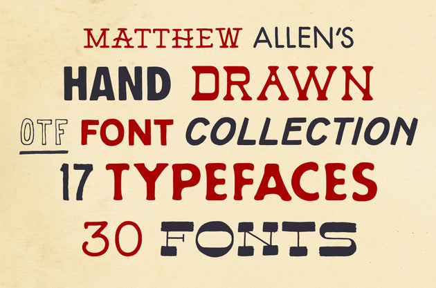 Hand Drawn OTF Font Collection