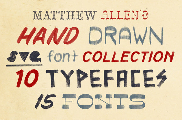 Hand Drawn SVG Font Collection
