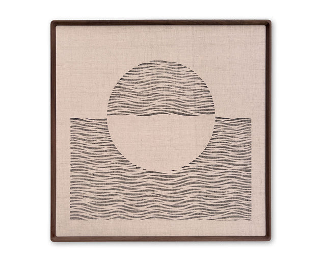 Original "Rising Sun" Linocut Print on Linen