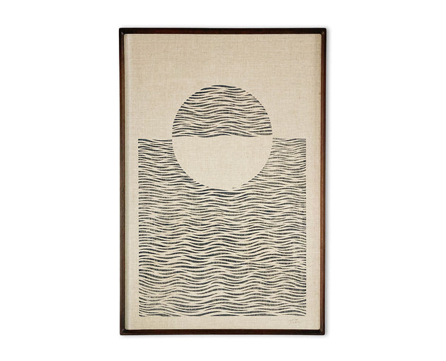 Original "Setting Sun" Linocut Print on Linen
