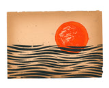 Original Sunset Seas Linocut
