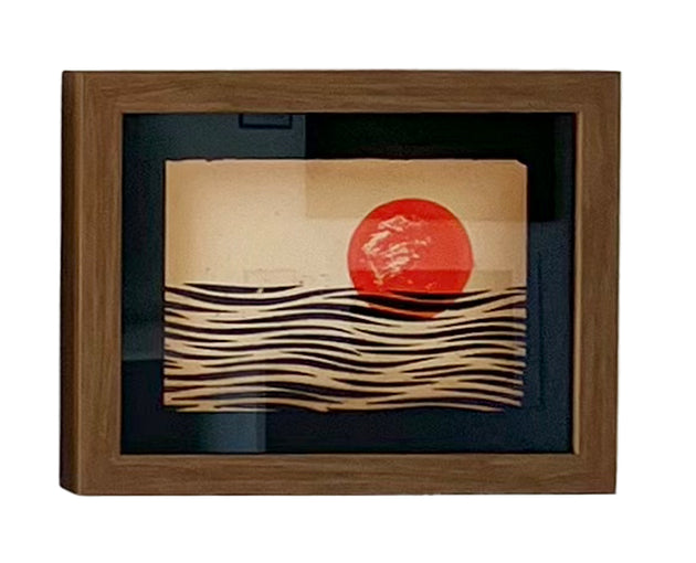 Original Sunset Seas Linocut