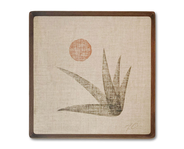 Original "Towards The Light" Linocut Print on Linen