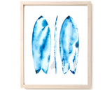 Limited Edition Watercolor Surf Art Print "Azure Fish"