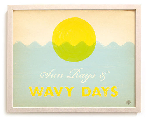 Limited Edition Beach Art Print "Sun Rays & Wavy Days"