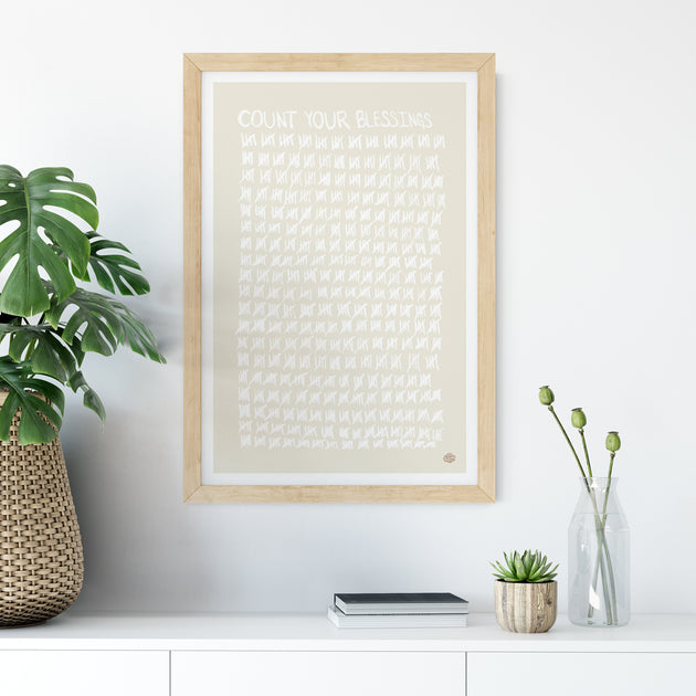 Count Your Blessings Art Print "Creme"