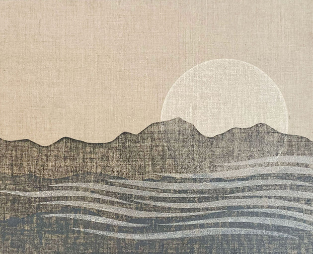 Original "Dawn" Linocut Print on Linen