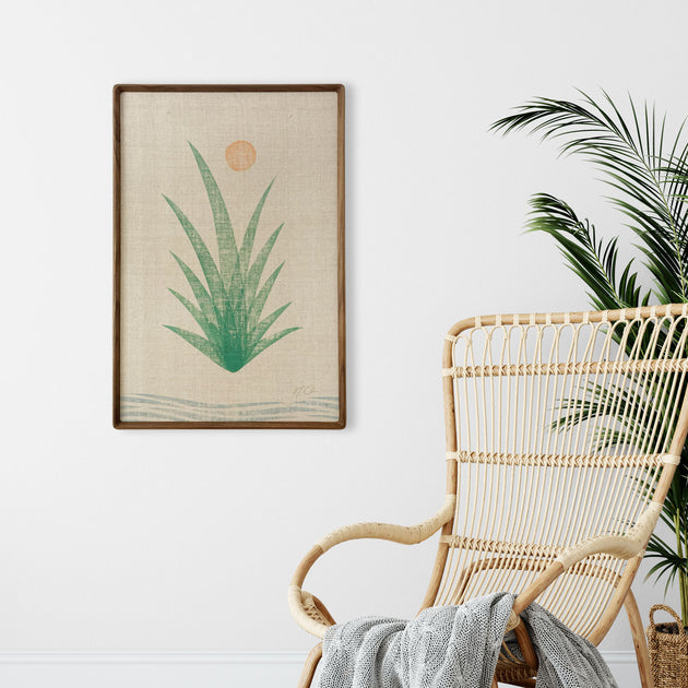 Original "Flora" Linocut Print on Linen