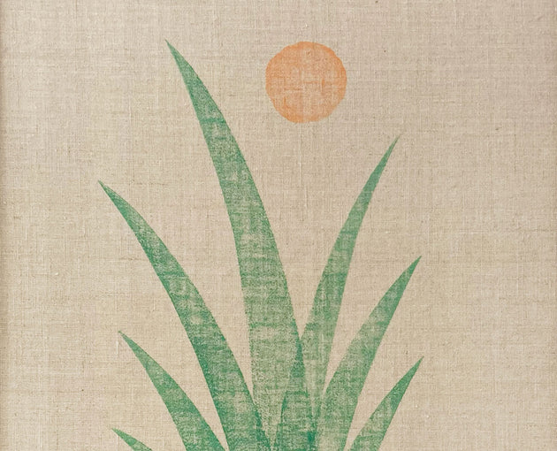 Original "Flora" Linocut Print on Linen