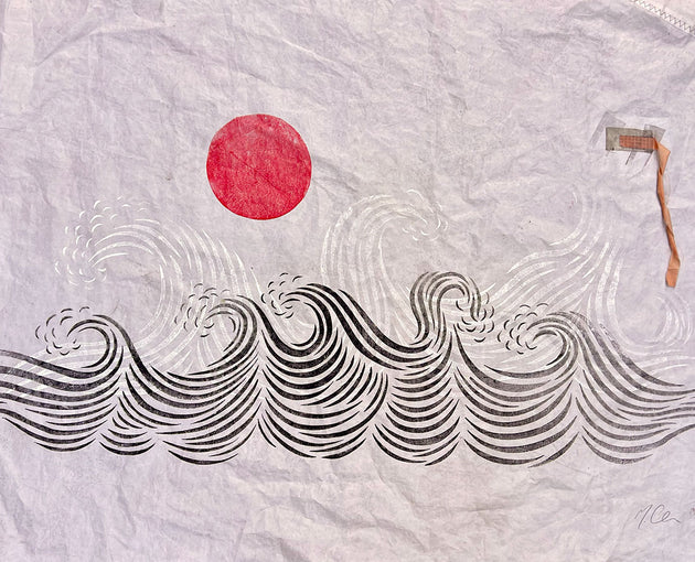 Original Block Print Art "High Seas"