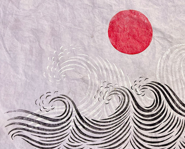 Original Block Print Art "High Seas"