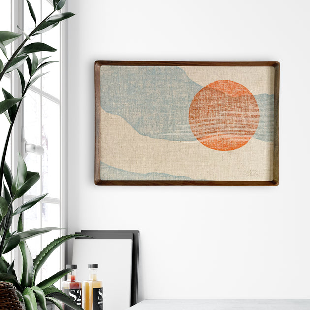 Original "High Sky" Linocut Print on Linen