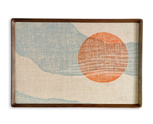 Original "High Sky" Linocut Print on Linen