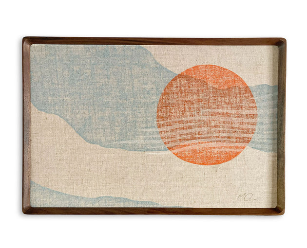 Original "High Sky" Linocut Print on Linen
