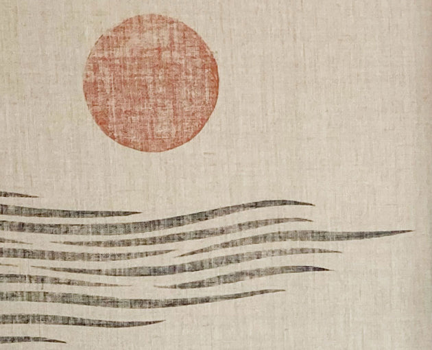 Original "Lakeside" Linocut Print on Linen