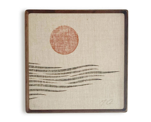 Original "Lakeside" Linocut Print on Linen