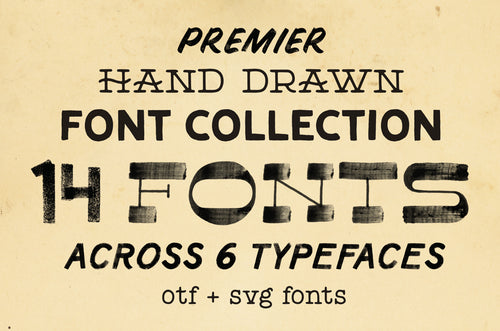 Premier Hand Drawn Font Collection OTF & SVG