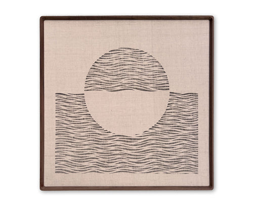 Original "Rising Sun" Linocut Print on Linen