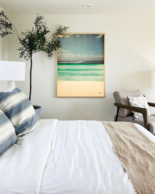 Surfing Art Print "Green Shore" - Framed