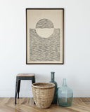 Original "Setting Sun" Linocut Print on Linen