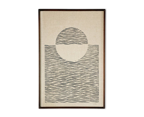 Original "Setting Sun" Linocut Print on Linen