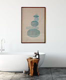 Original "Stones II" Linocut Print on Linen