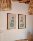 Original "Stones" Linocut Print on Linen