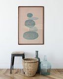 Original "Stones" Linocut Print on Linen