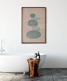 Original "Stones" Linocut Print on Linen