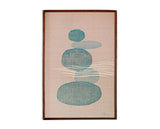 Original "Stones" Linocut Print on Linen