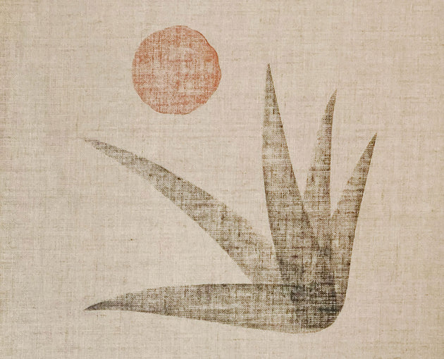 Original "Towards The Light" Linocut Print on Linen