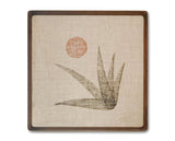Original "Towards The Light" Linocut Print on Linen