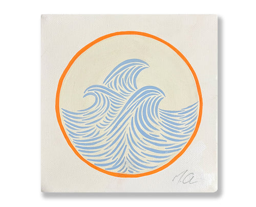 Original 6"x6" "Tres Olas" Painting on Canvas