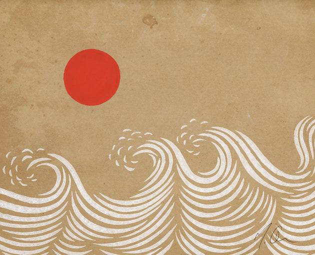 Original Block Print Art "Wind Swell"