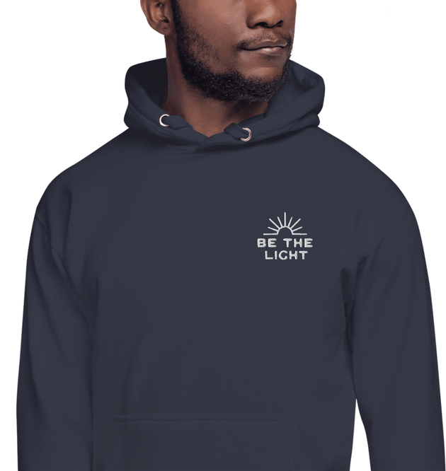Be The Light Embroidered Men's Hoodie