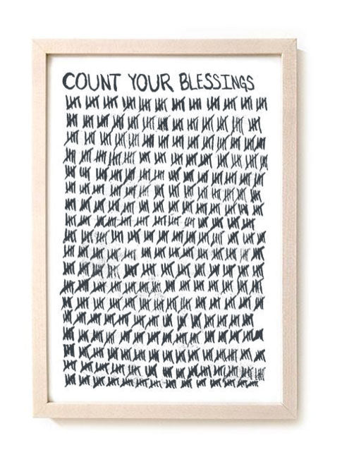 Count Your Blessings Custom Blue 40x60 Framed