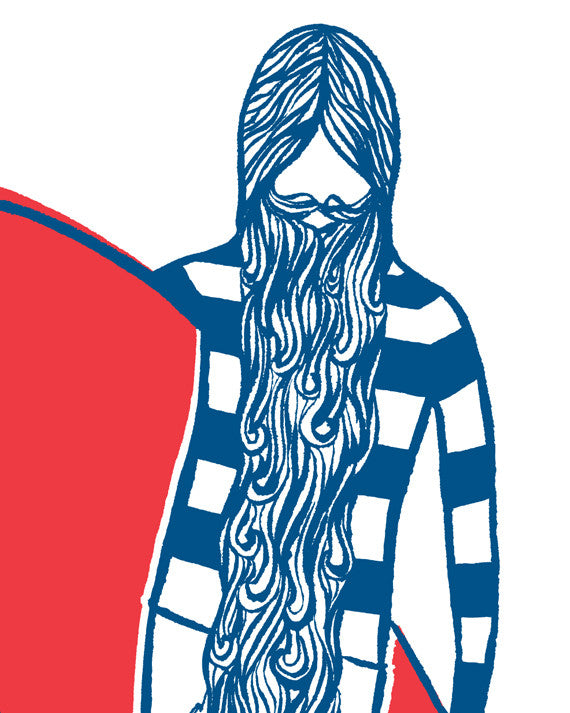Surfing Art Print "Blue Beard"