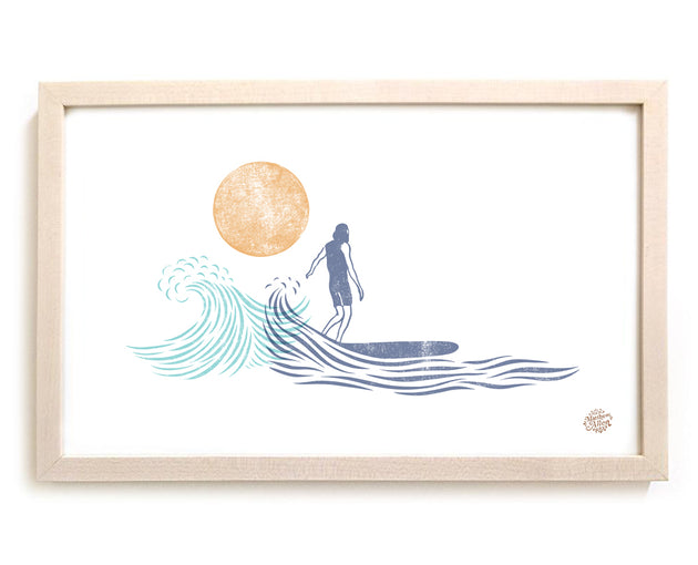 Limited Edition Surfing Art "Dawn Breaks"