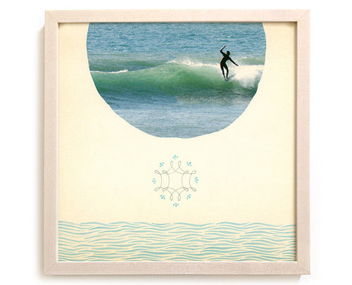 Limited Edition Surfing Art Print "Face Of The Deep" - Mixed Media