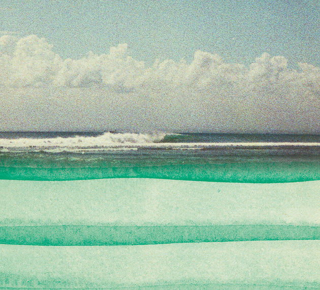 Limited Edition Surfing Art Print "Green Shore" - Mixed Media