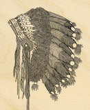 Native American Art Wood Print Limited Edition "Headdress"