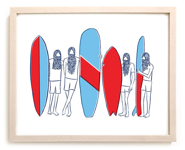 Surfing Art Print "Locals"
