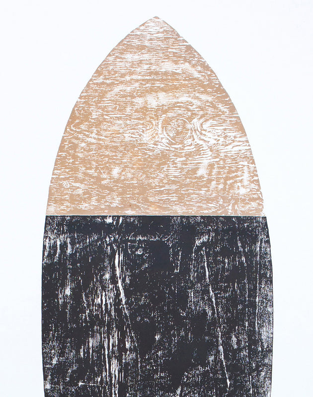 Original Surfboard Wood Cut Print 4'x7' "Vessel"