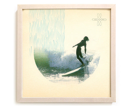 Surfing Art Print "His Mighty Downpour" - Mixed Media