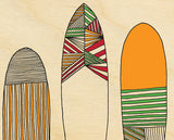 Surf Art Wood Print Limited Edition "New Friends Surfboards"