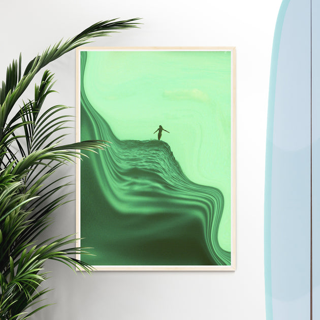 Surf Art Print "Our Slippery Slope" Surreal Surf Series