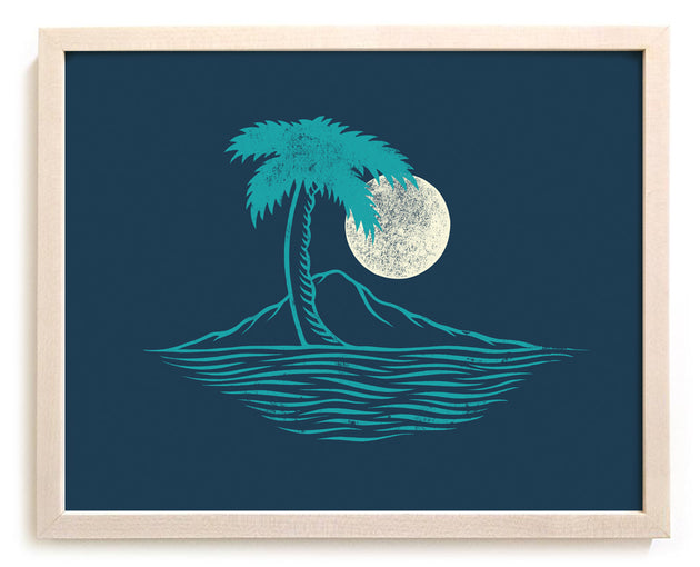 Limited Edition Surfing Art "Palm Island"