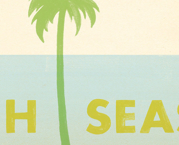 Limited Edition Beach Art Print "Palm Trees & High Seas"