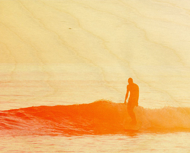 Surf Art Wood Print Limited Edition "Summer Fade"